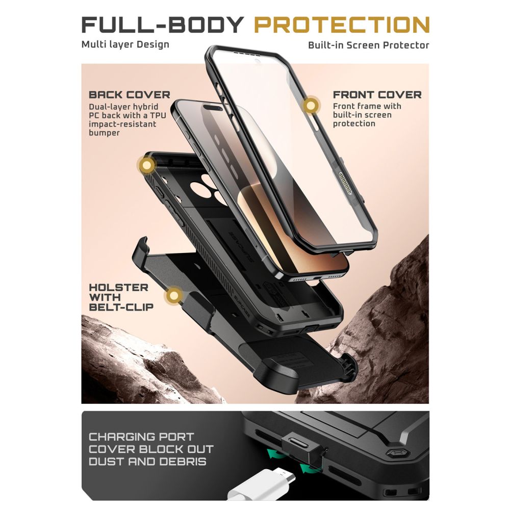 Supcase Supcase iPhone 17 Pro Max Skal Unicorn Beetle Pro Svart