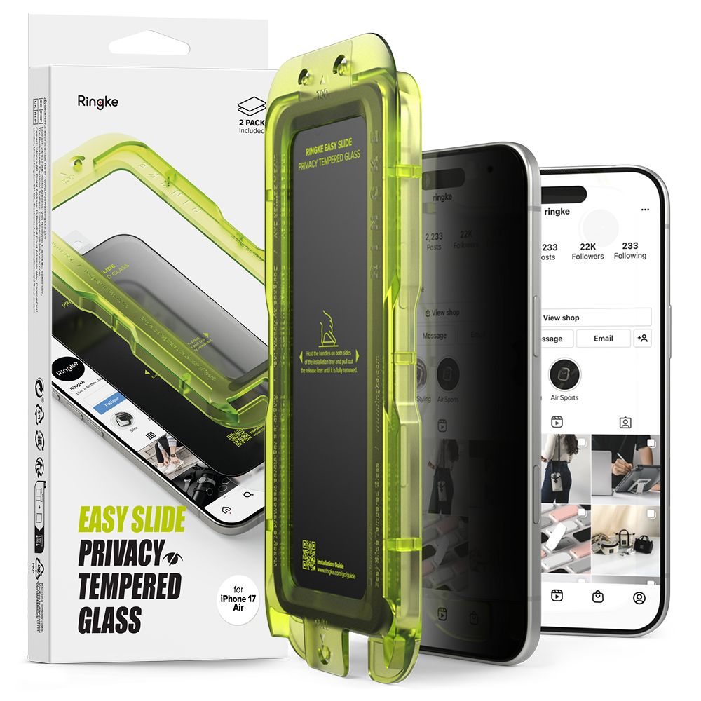 Ringke Ringke iPhone Air 2-PACK Easy Slide Skärmskydd Härdat Glas