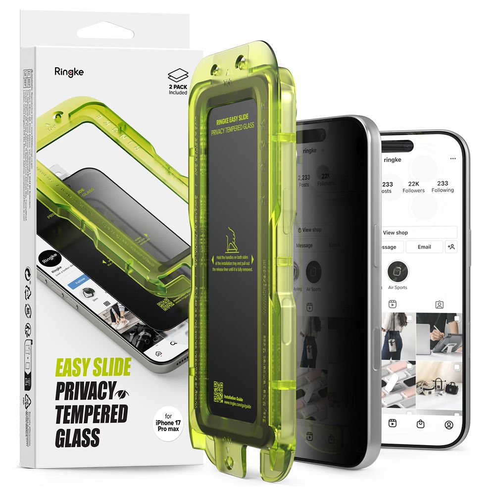 Ringke Ringke iPhone 17 Pro 2-PACK Easy Slide Skärmskydd Härdat Glas