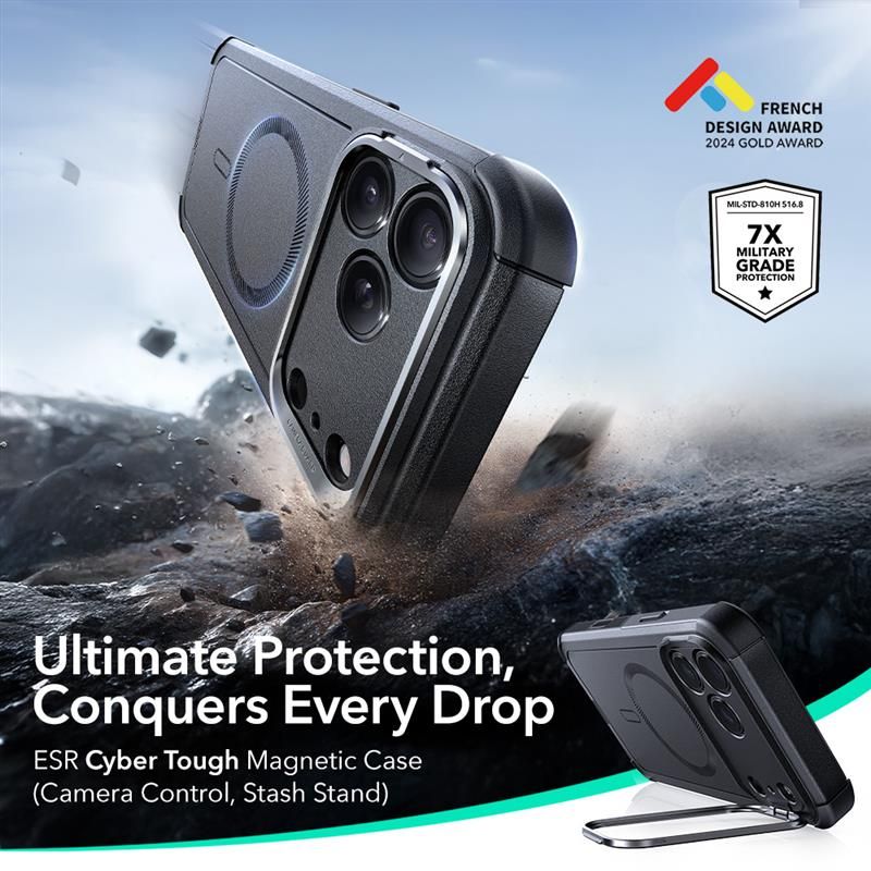 ESR ESR iPhone 17 Pro Skal MagSafe Cyber Kickstand Svart