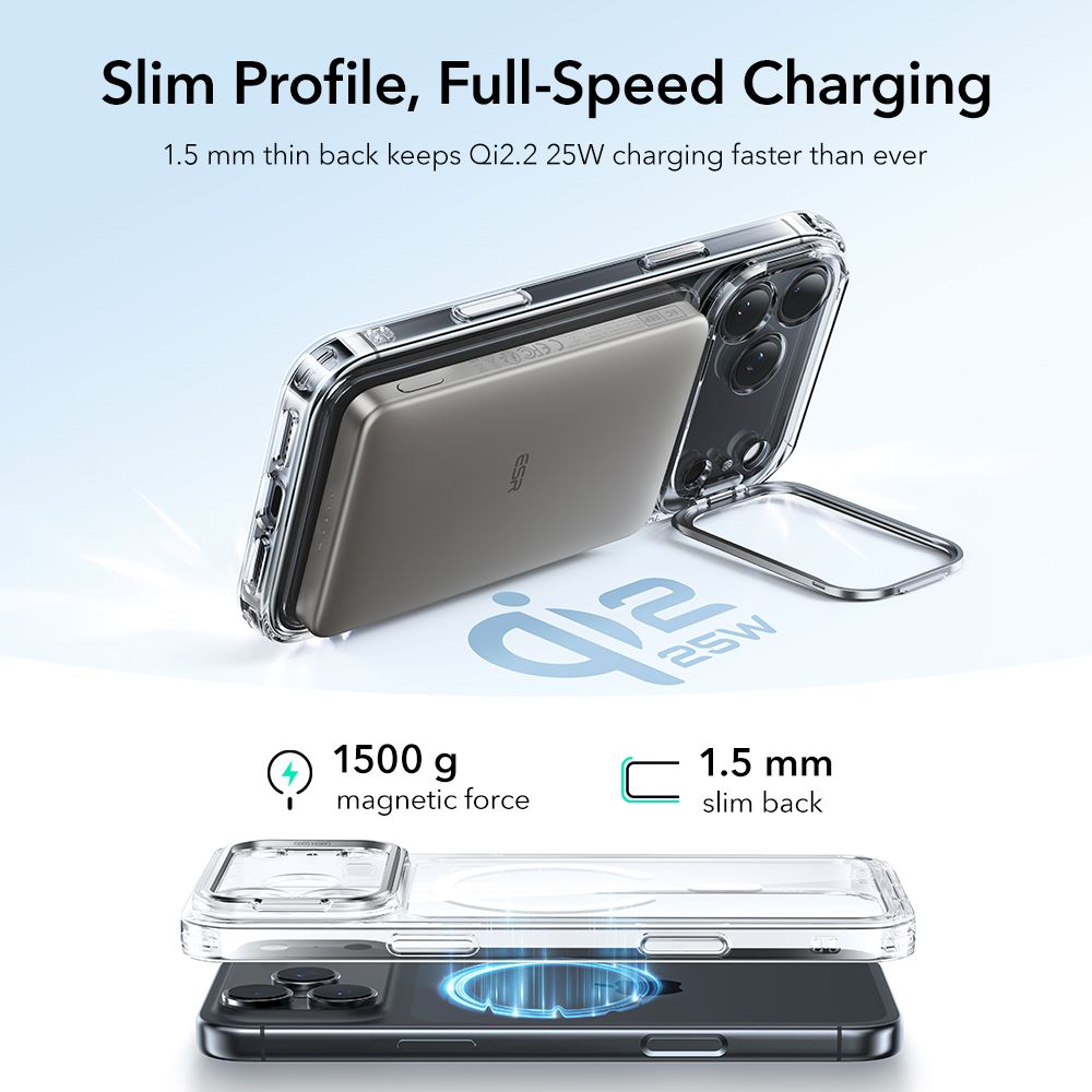 ESR ESR iPhone 17 Pro Skal MagSafe Classic Kickstand Transparent