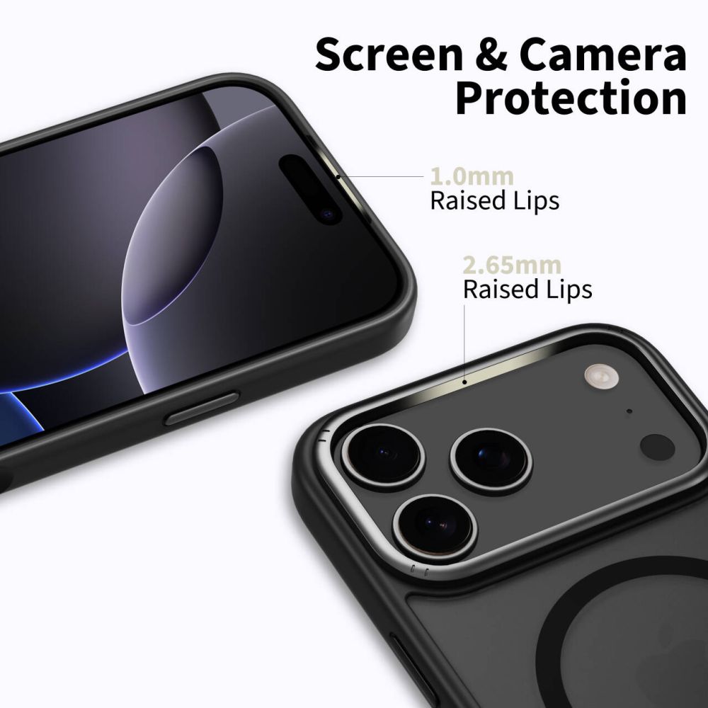 Tech-Protect Tech-Protect iPhone 17 Pro Skal MagSafe MagEdge Matt Svart/Gunmetal