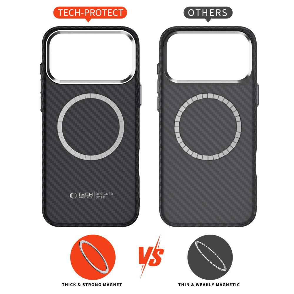 Tech-Protect Tech-Protect iPhone 17 Pro Skal MagSafe ION Carbon Svart