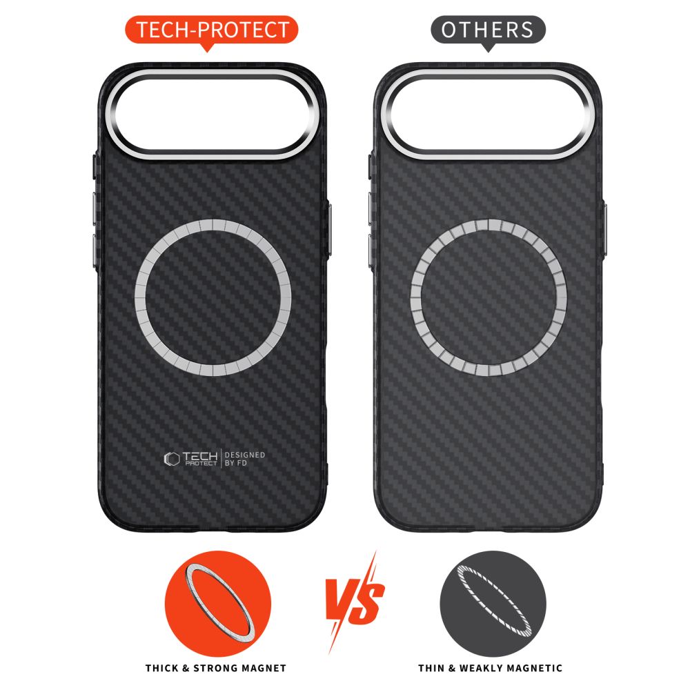 Tech-Protect Tech-Protect iPhone Air Skal MagSafe ION Carbon Svart