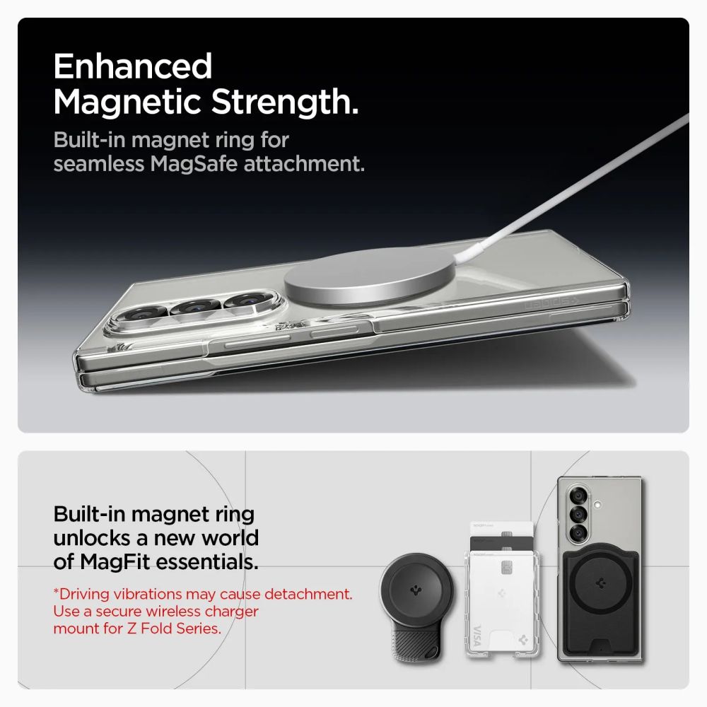 Spigen Spigen Samsung Galaxy Z Fold 7 Skal MagSafe AirSkin Crystal Clear