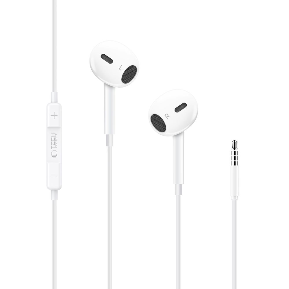 Tech-Protect Tech-Protect In-Ear Hörlurar 3.5 mm AUX UltraBoost Vit