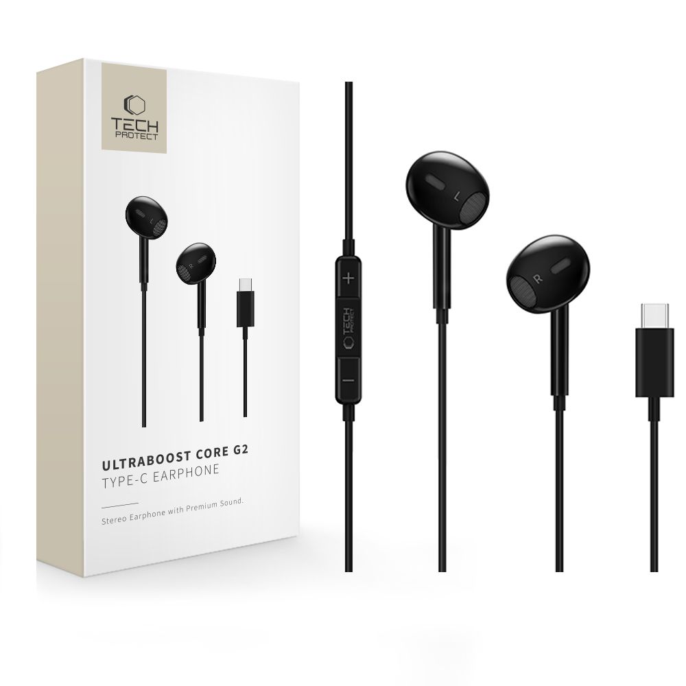 Tech-Protect Tech-Protect In-Ear Hörlurar USB-C UltraBoost Svart