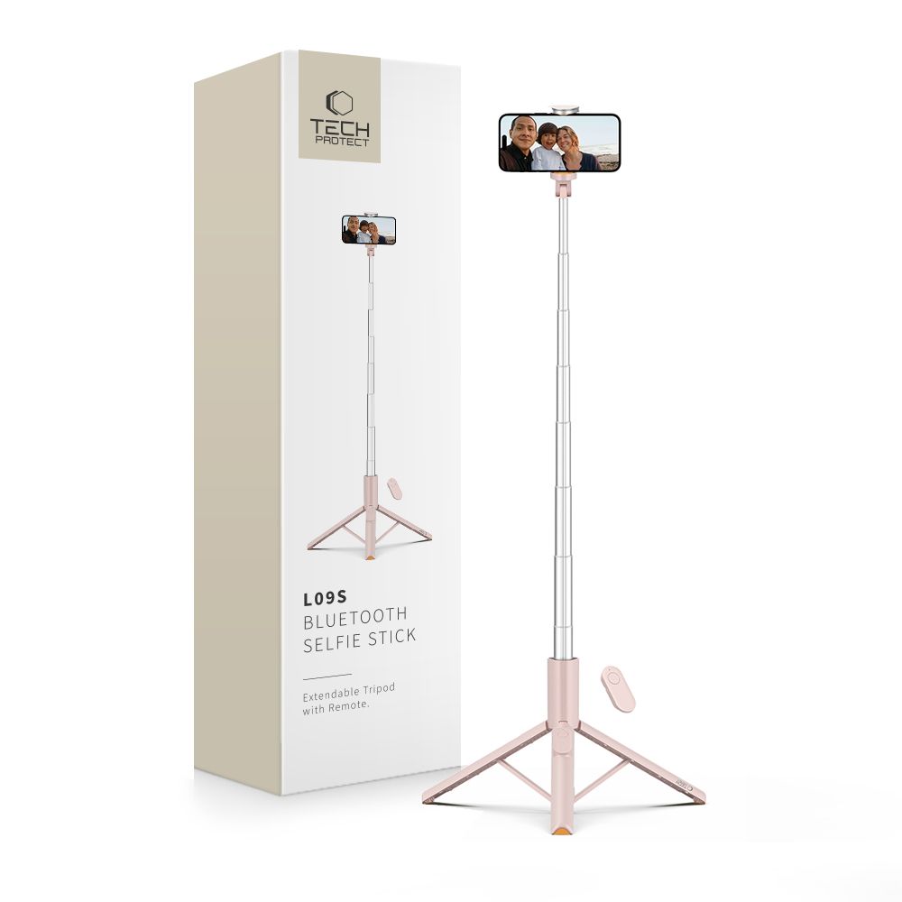Tech-Protect Tech-Protect 146 cm Bluetooth Selfiestick Tripod Rosa