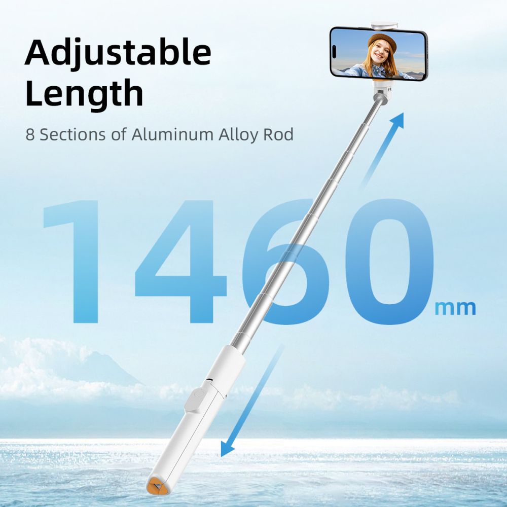 Tech-Protect Tech-Protect 146 cm Bluetooth Selfiestick Tripod Vit
