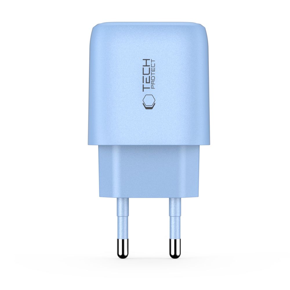 Tech-Protect Tech-Protect 20W Väggladdare PD QC3.0 USB-C / USB-A Baby Blue