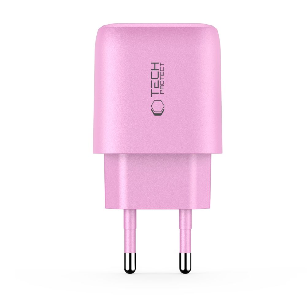 Tech-Protect Tech-Protect 20W Väggladdare PD QC3.0 USB-C / USB-A Baby Pink