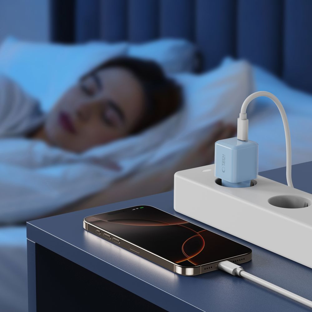 Tech-Protect Tech-Protect 25W PD USB-C Väggladdare Baby Blue