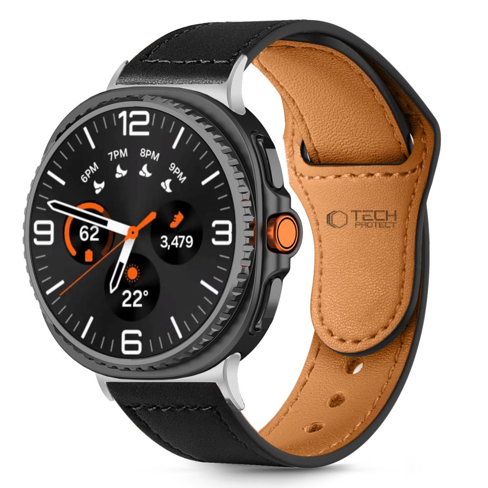 Tech-Protect Tech-Protect Galaxy Watch 8 40/44/46 mm Armband LeatherFit Svart