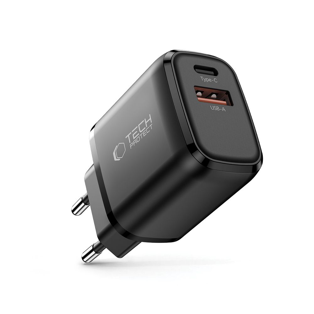 Tech-Protect Tech-Protect 30W Väggladdare PD QC3.0 USB-C / USB-A Svart