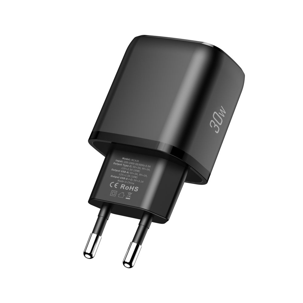 Tech-Protect Tech-Protect 30W Väggladdare PD QC3.0 USB-C / USB-A Svart