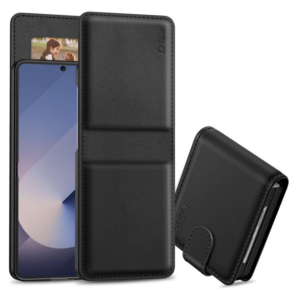 Tech-Protect Tech-Protect Galaxy Z Flip 7 FE / Flip 6 Fodral Läder Svart