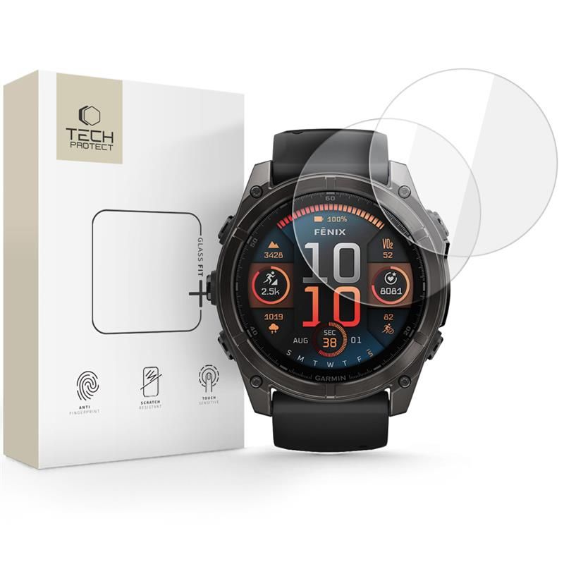 Tech-Protect Tech-Protect Garmin Fenix 8 51 mm 2-PACK Skärmskydd GlassFit+