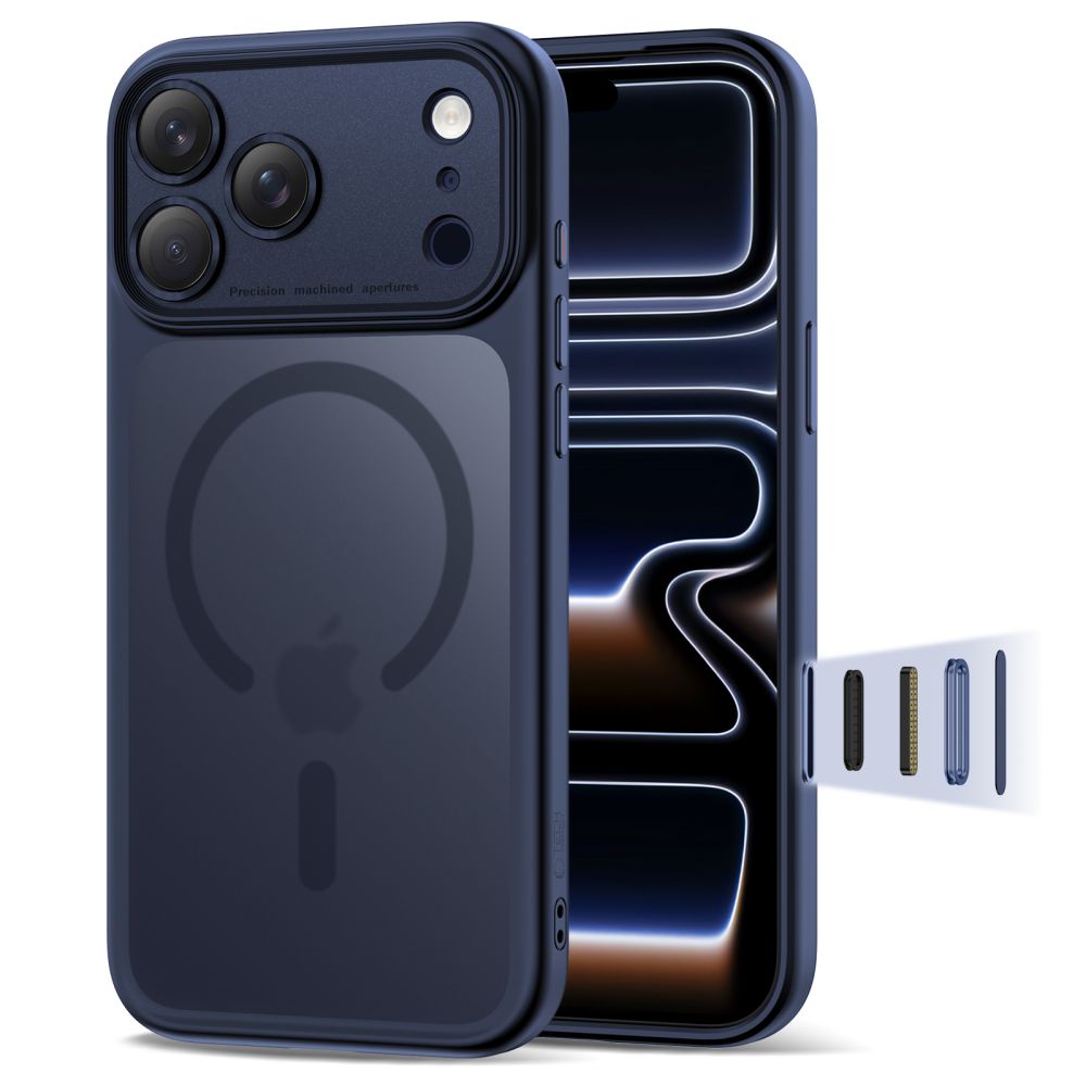 Tech-Protect Tech-Protect iPhone 17 Pro Skal MagSafe MagPeak Matt Deep Blue
