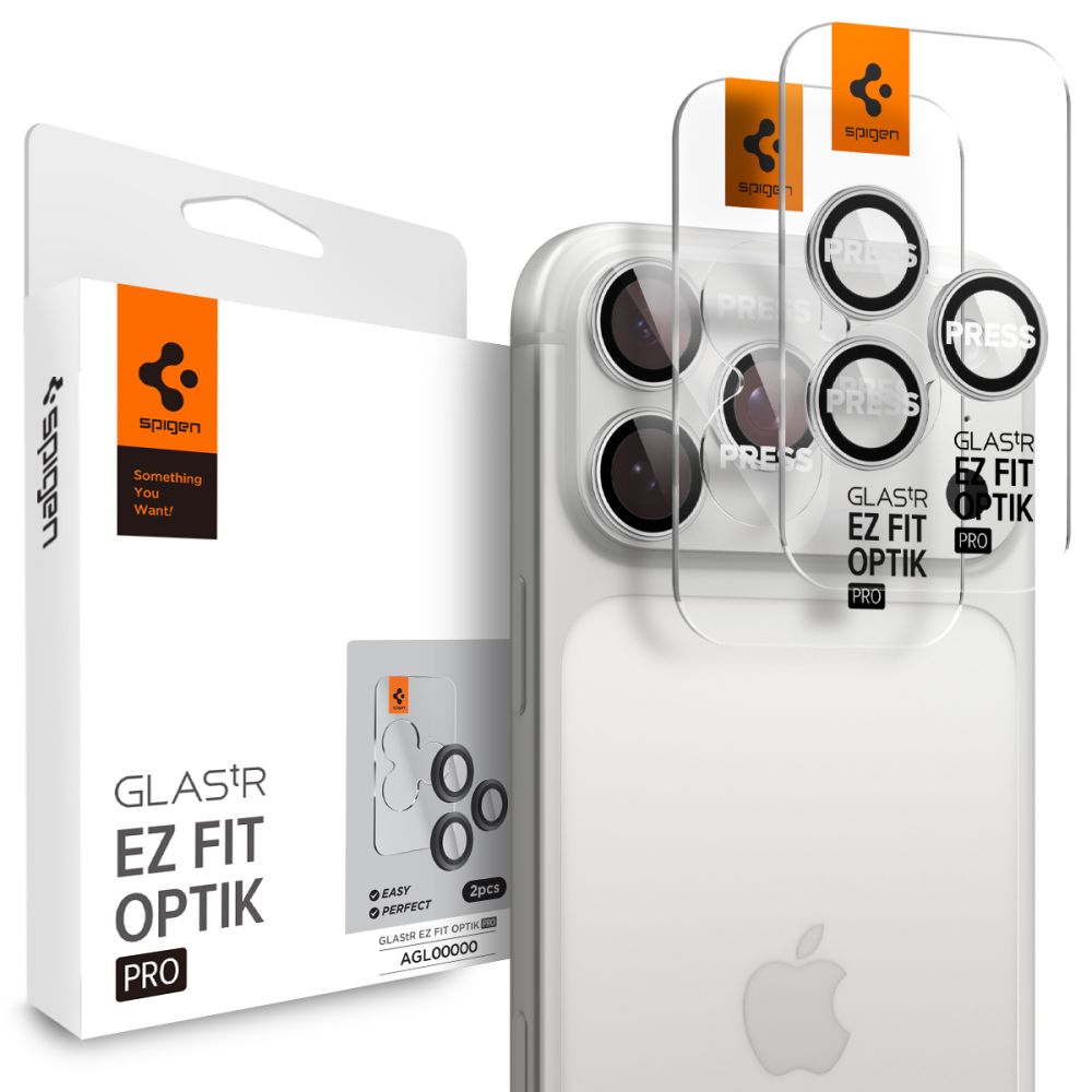 Spigen Spigen iPhone 17 Pro/Pro Max/16 Pro/Pro Max 2-PACK Linsskydd GLAS.tR 