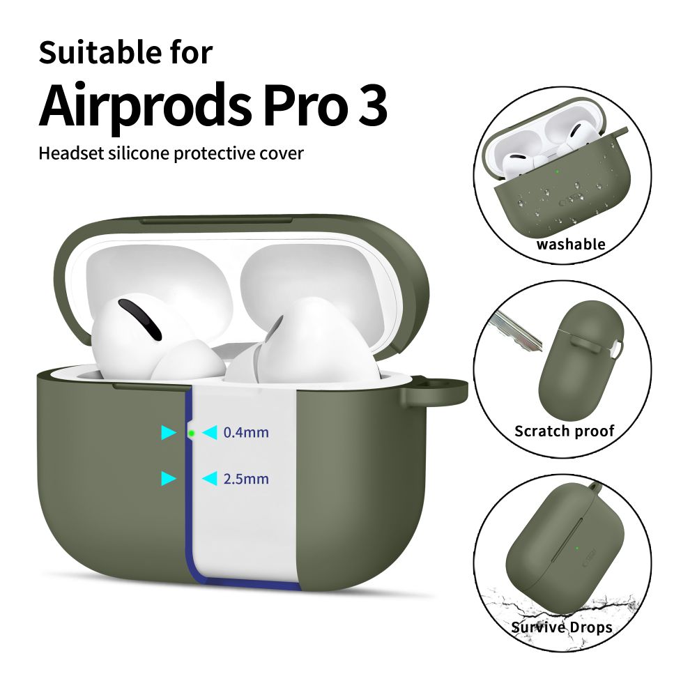 Tech-Protect Tech-Protect AirPods Pro 3 Skal Silikon Hook Olive Green