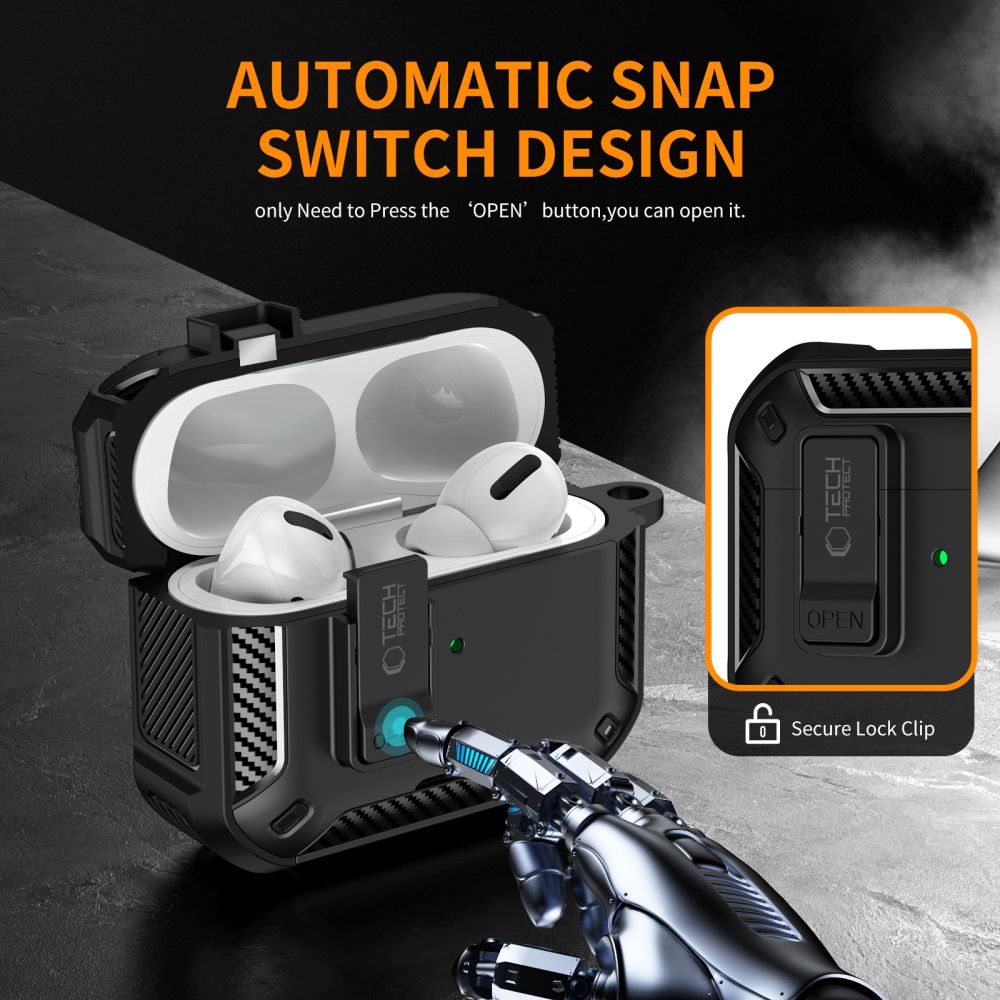 Tech-Protect Tech-Protect AirPods Pro 3 Skal MagSafe Carbonox Svart
