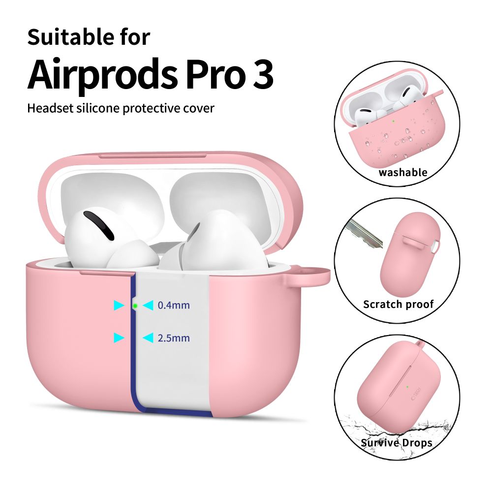Tech-Protect Tech-Protect AirPods Pro 3 Skal Silikon Hook Dusty Pink