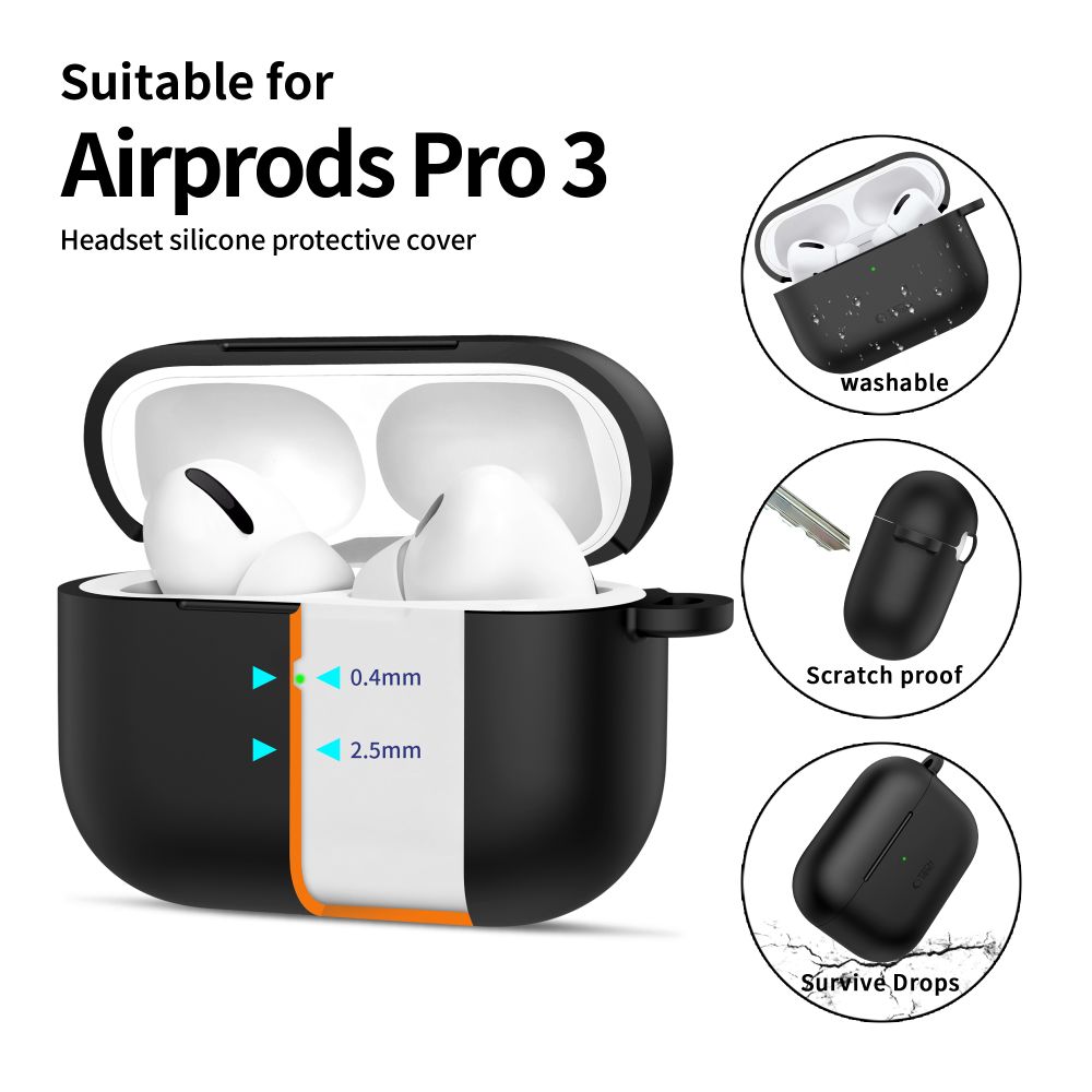 Tech-Protect Tech-Protect AirPods Pro 3 Skal Silikon Hook Svart