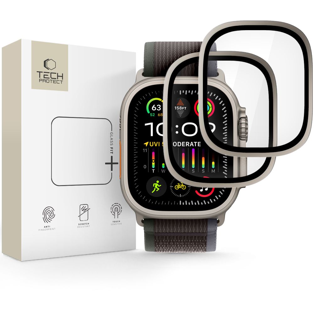Tech-Protect Tech-Protect Apple Watch 1 / 2 49 mm 2-PACK Skärmskydd Titanium