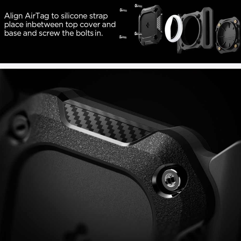 Spigen Spigen Apple AirTag 2/1 Hållare Tough Armor Svart