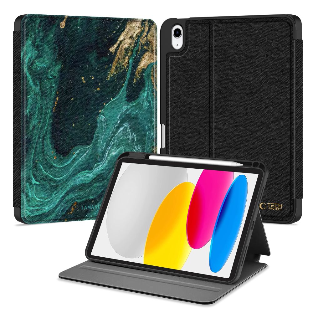 Tech-Protect Tech-Protect iPad 11 2025 / iPad 10.9 2022 Fodral Lamano Verde Aura