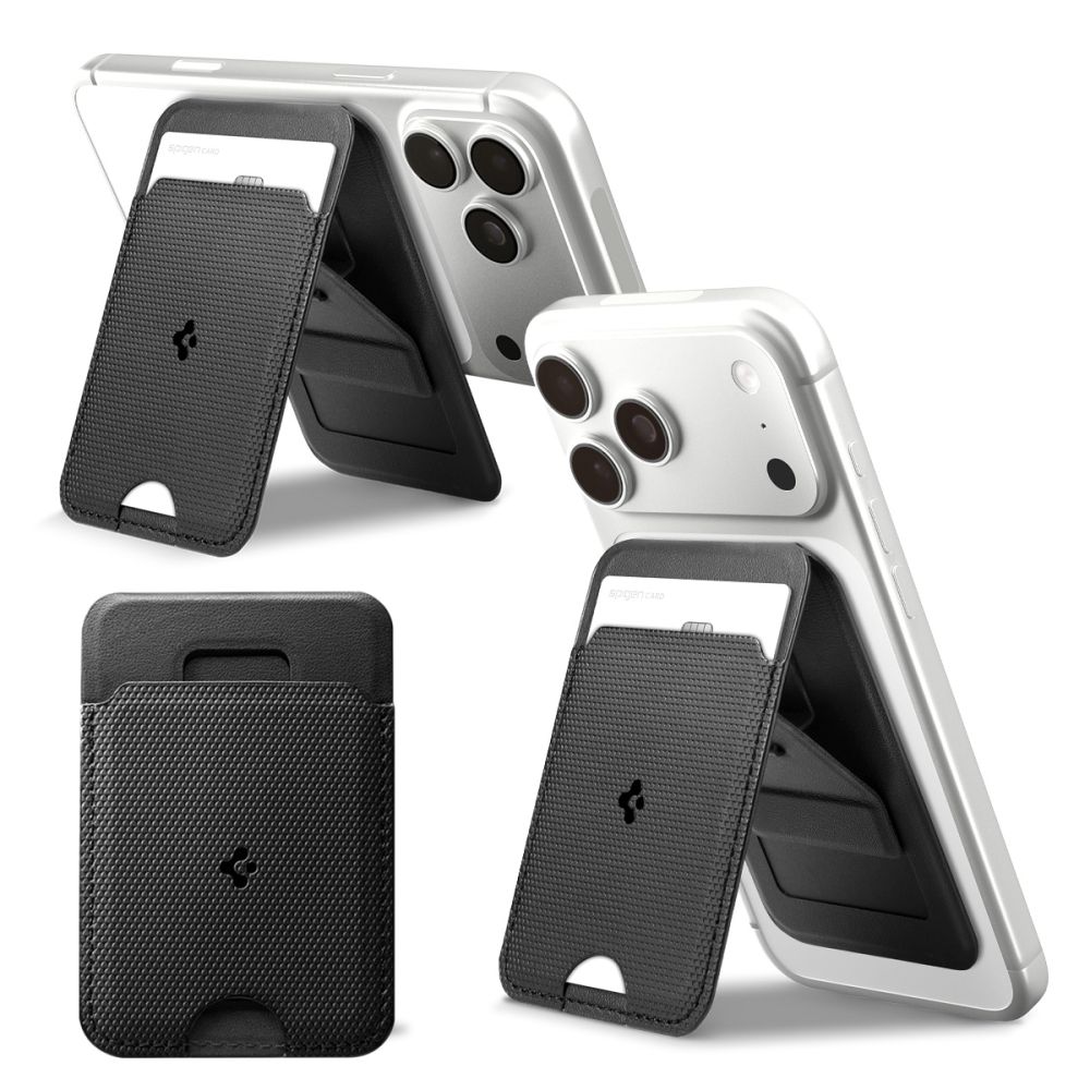 Spigen Spigen Magnetsik MagSafe Korthållare Slim Fold Tripod Svart