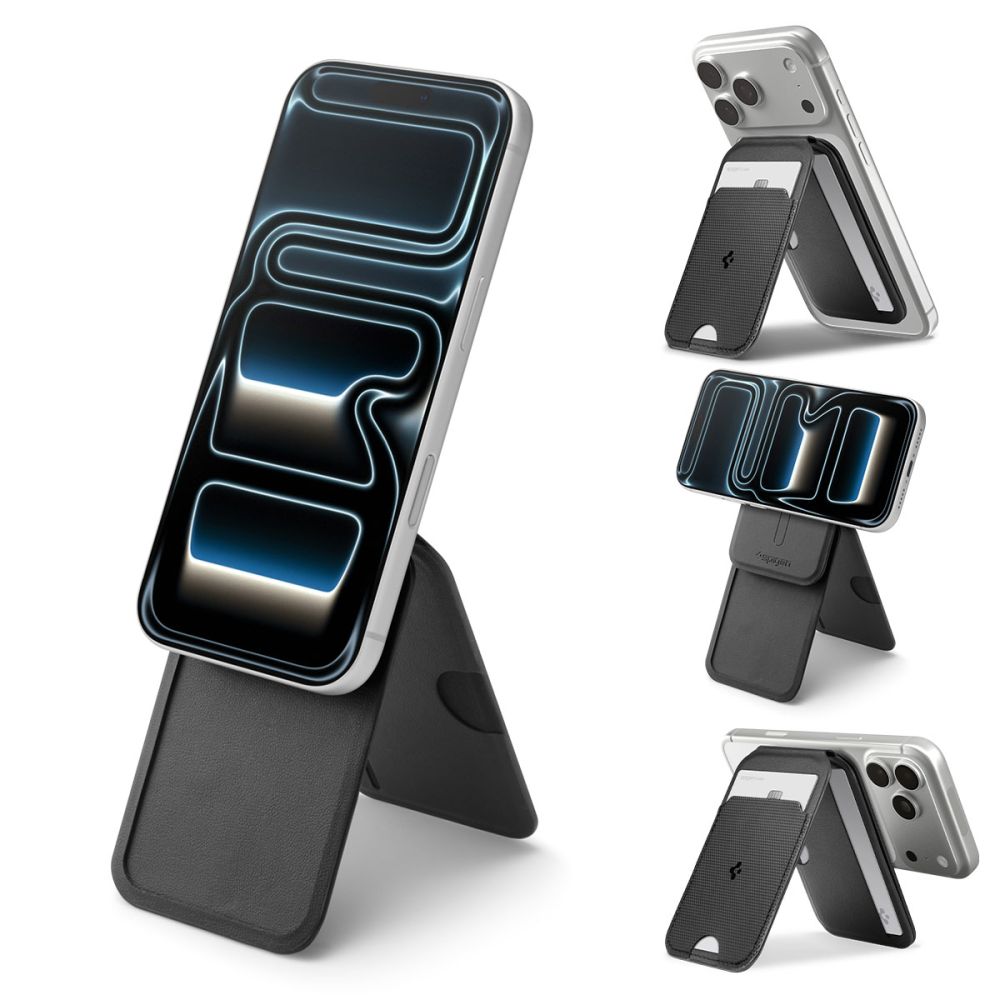 Spigen Spigen Magnetsik MagSafe Korthållare Slim Fold Tripod Svart