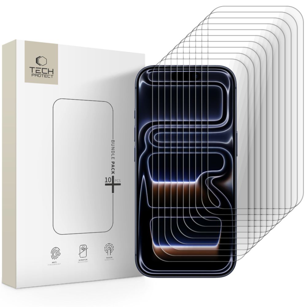 Tech-Protect Tech-Protect iPhone 17/17 Pro/16 Pro 10-PACK Skärmskydd Härdat Glas