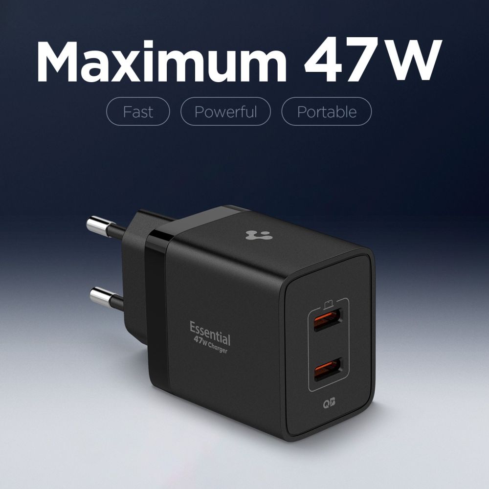 Spigen Spigen 47W Väggladdare USB-C Essential Svart