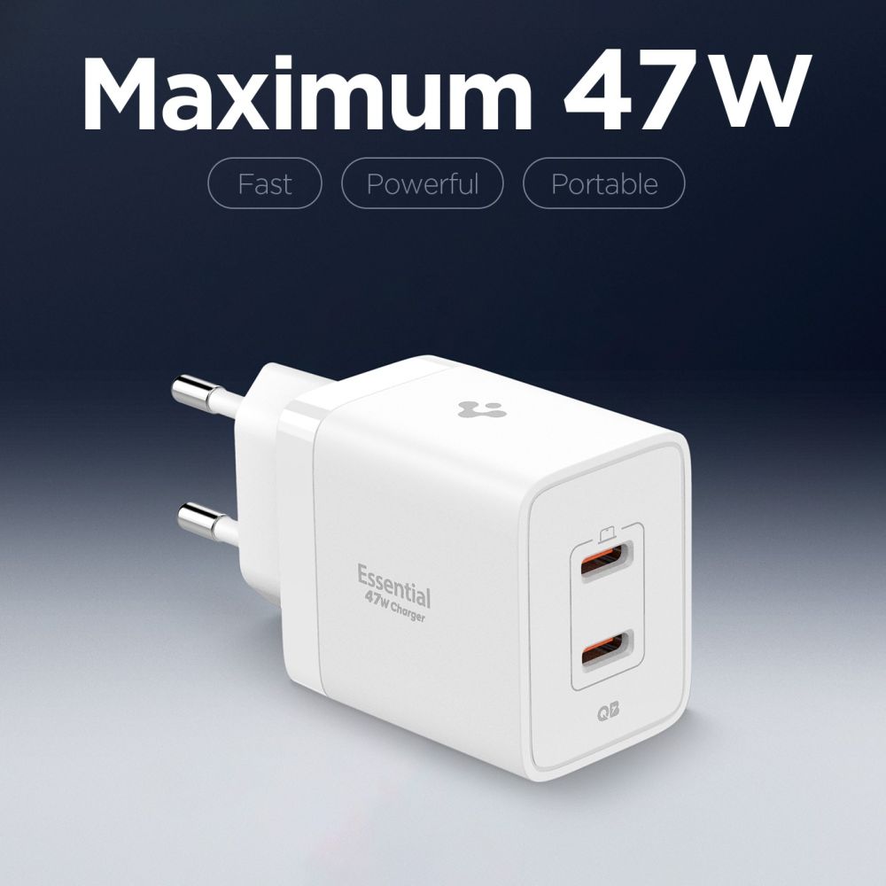 Spigen Spigen 47W Väggladdare USB-C Essential Vit