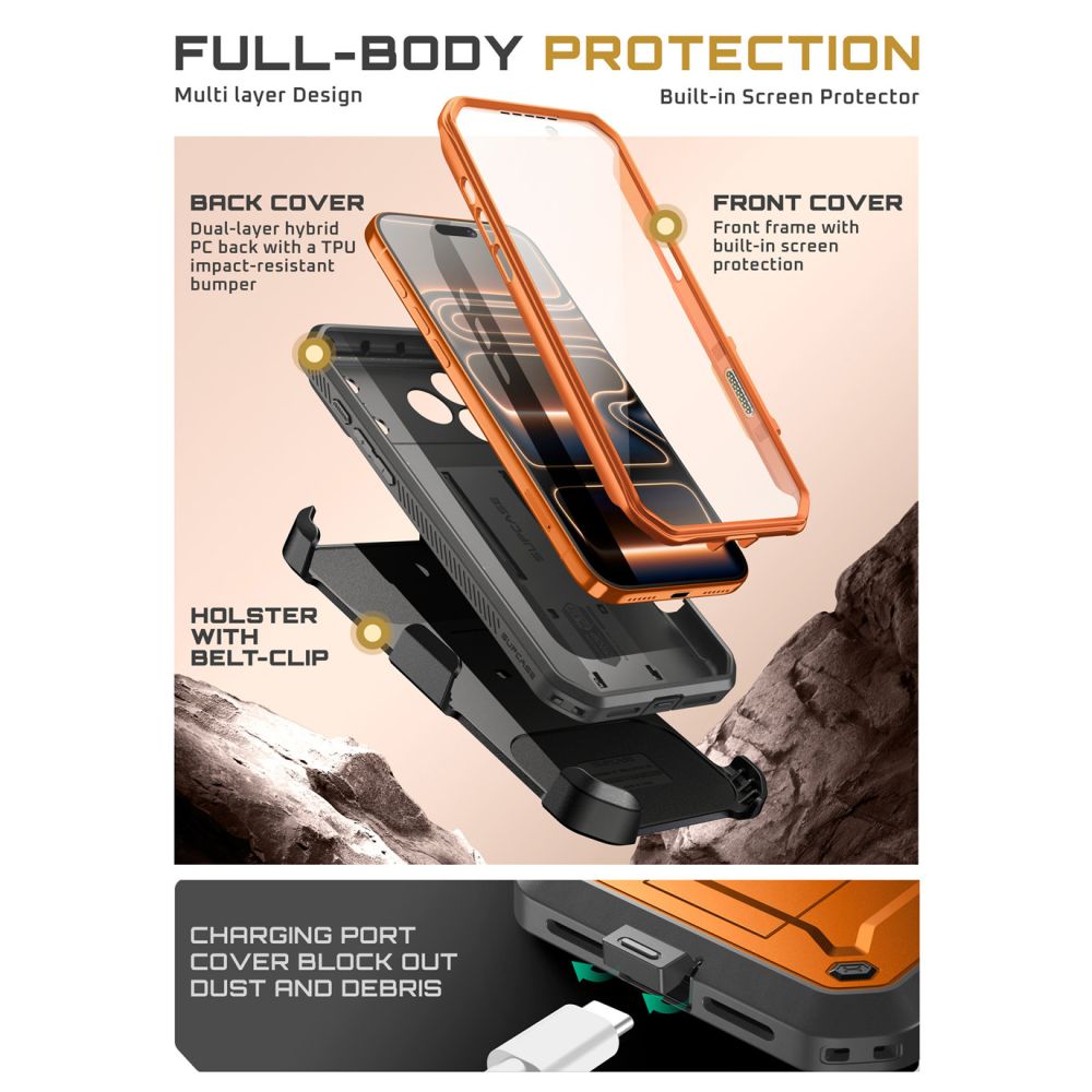 Supcase Supcase iPhone 17 Pro Max Skal Unicorn Beetle Pro Coral