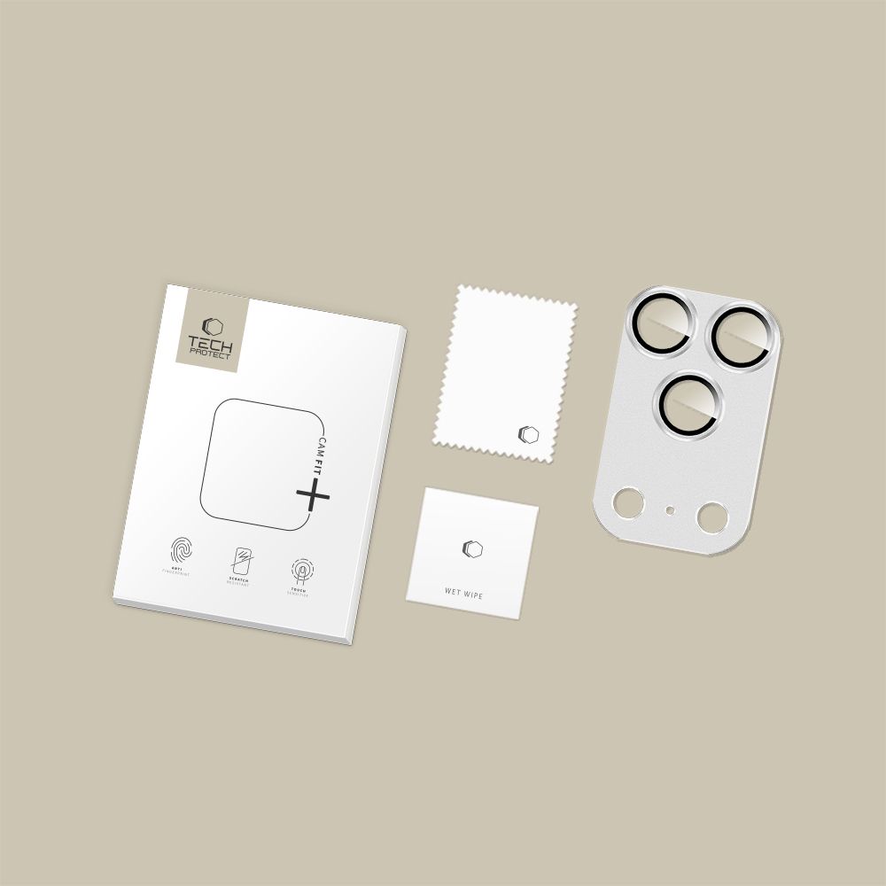 Tech-Protect Tech-Protect iPhone 17 Pro Linsskydd CamFull Fit+ Silver