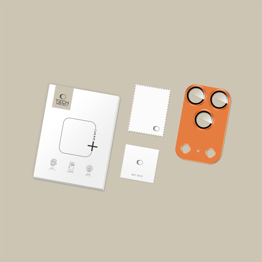 Tech-Protect Tech-Protect iPhone 17 Pro Linsskydd CamFull Fit+ Cosmic Orange