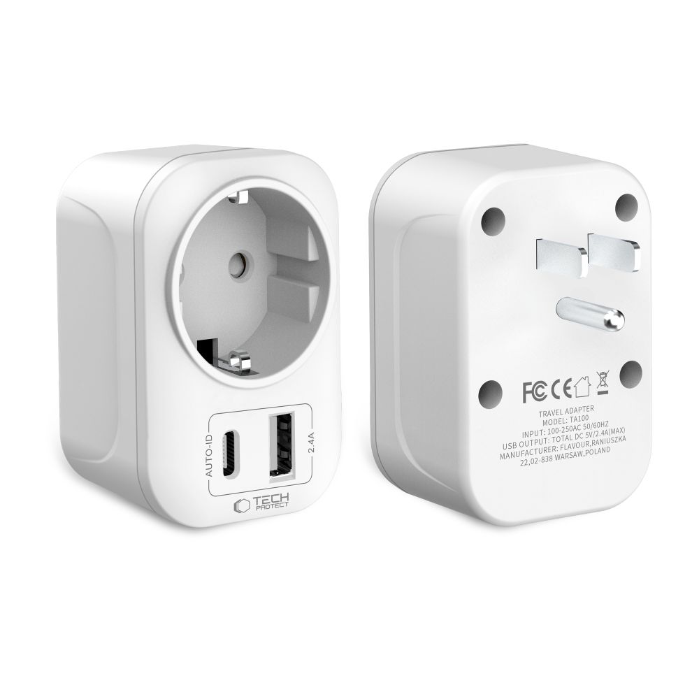 Tech-Protect Tech-Protect Reseadapter US Till EU Vit