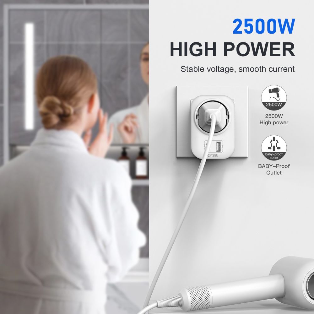 Tech-Protect Tech-Protect Reseadapter US Till EU Vit