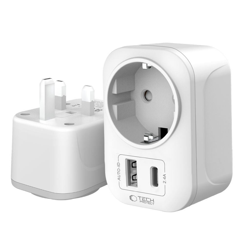 Tech-Protect Tech-Protect Reseadapter UK Till EU Vit