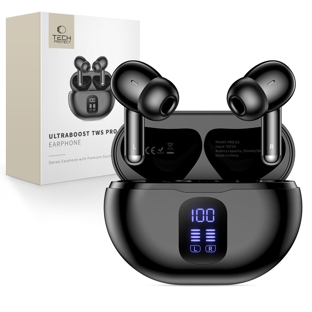 Tech-Protect Tech-Protect Hörlurar In-Ear UltraBoost TWS Svart