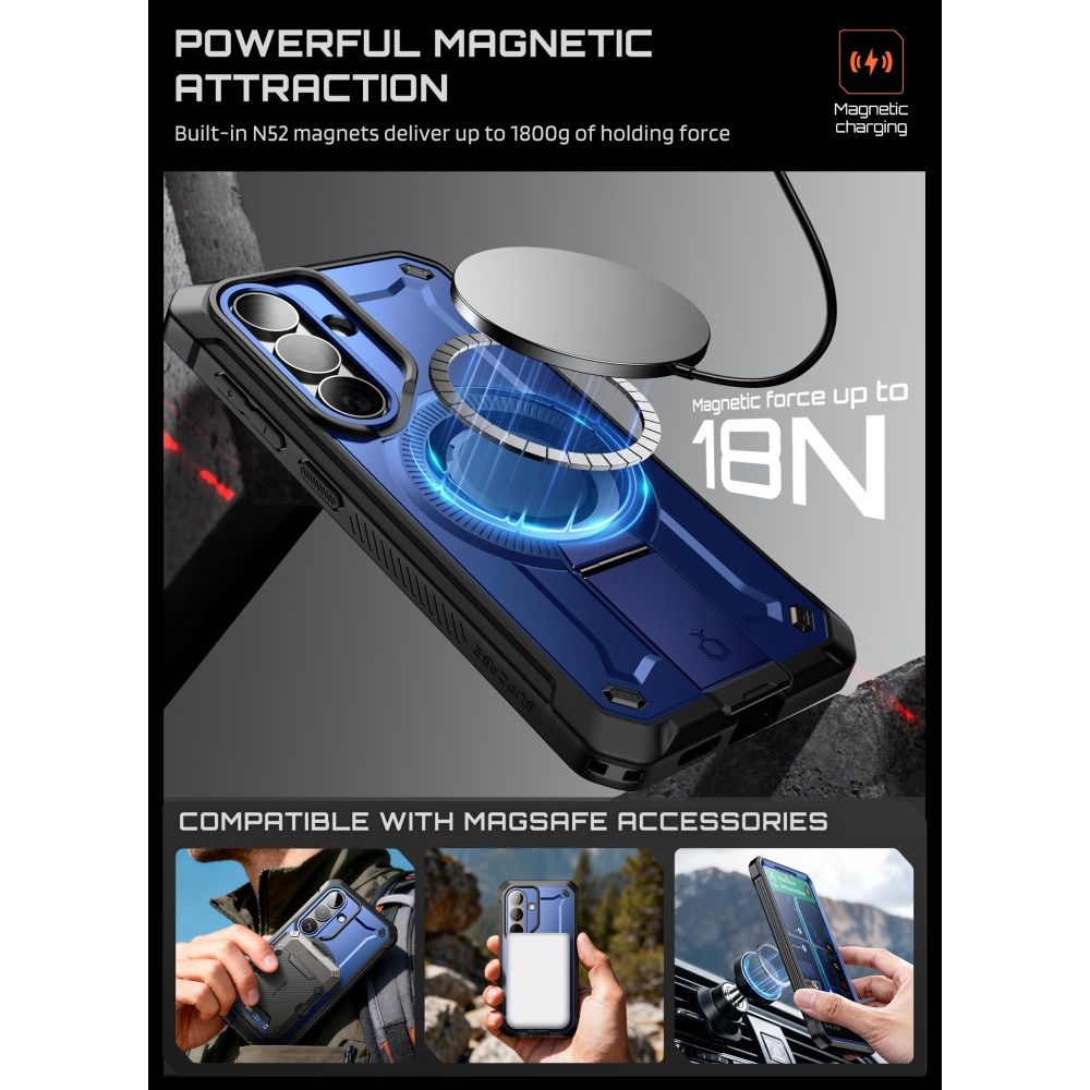 Supcase Supcase Galaxy S26 Skal 2-SET MagSafe Unicorn Beetle Pro Cobalt