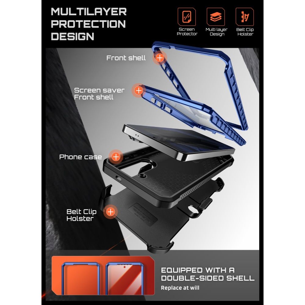 Supcase Supcase Galaxy S26 Skal 2-SET MagSafe Unicorn Beetle Pro Cobalt