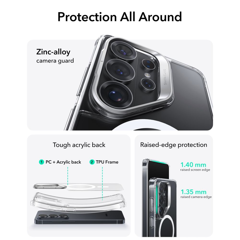 ESR ESR Galaxy S26 Ultra Skal MagSafe Classic Hybrid Kickstand Transparent