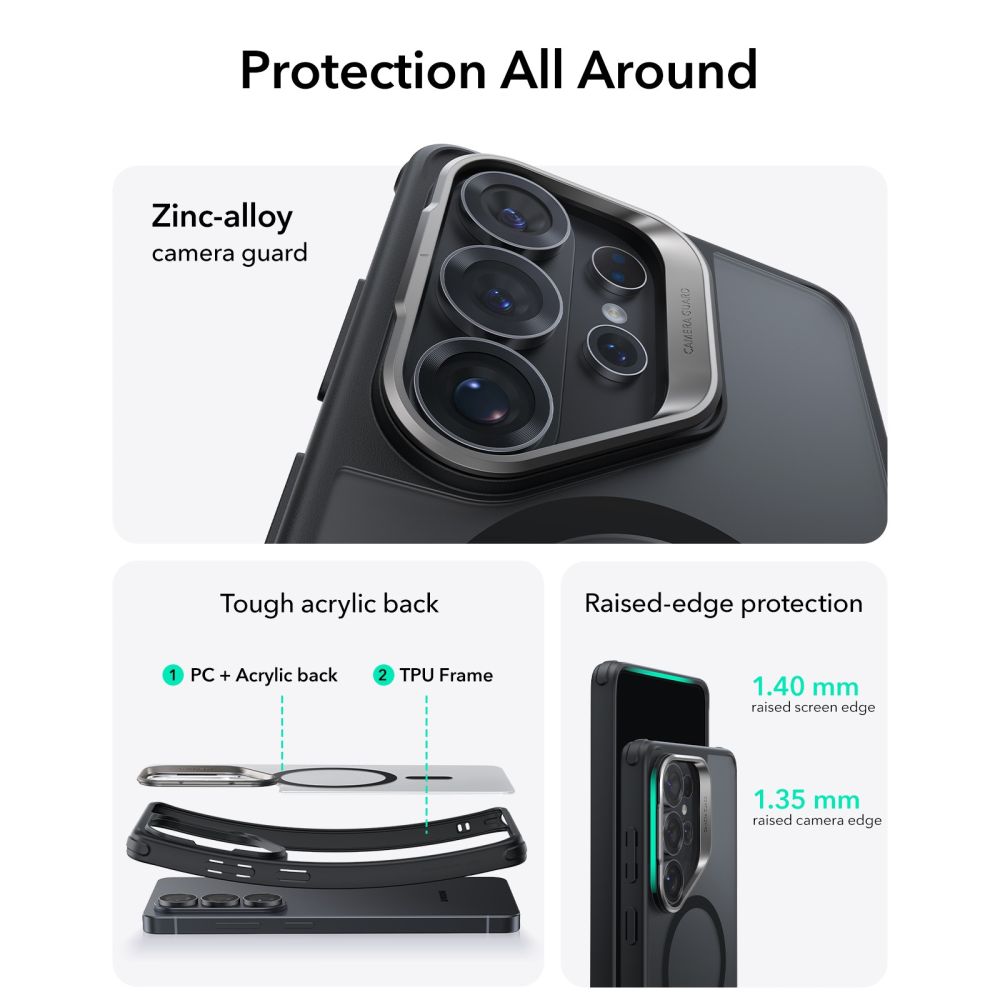 ESR ESR Galaxy S26 Ultra Skal MagSafe Classic Hybrid Kickstand Frosted Black