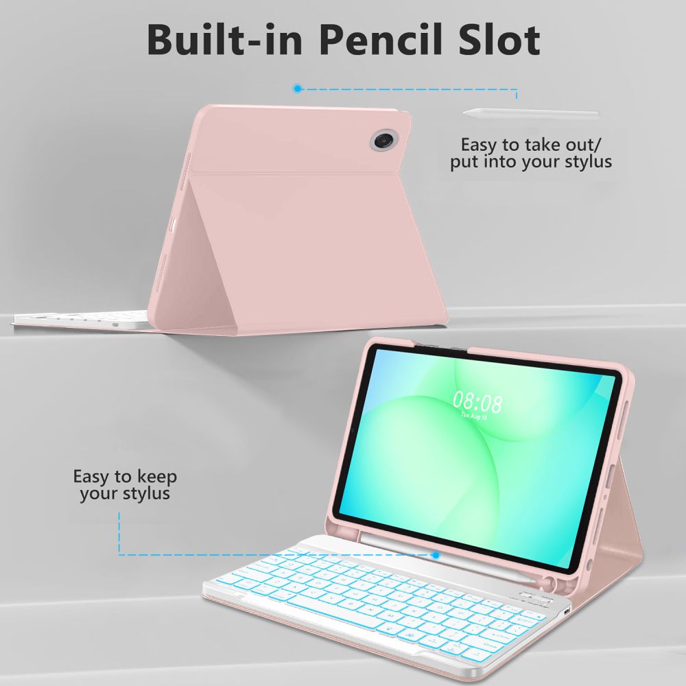 Tech-Protect Tech-Protect Galaxy Tab A11 Plus/A9 Plus Fodral SC Tangentbord Rosa