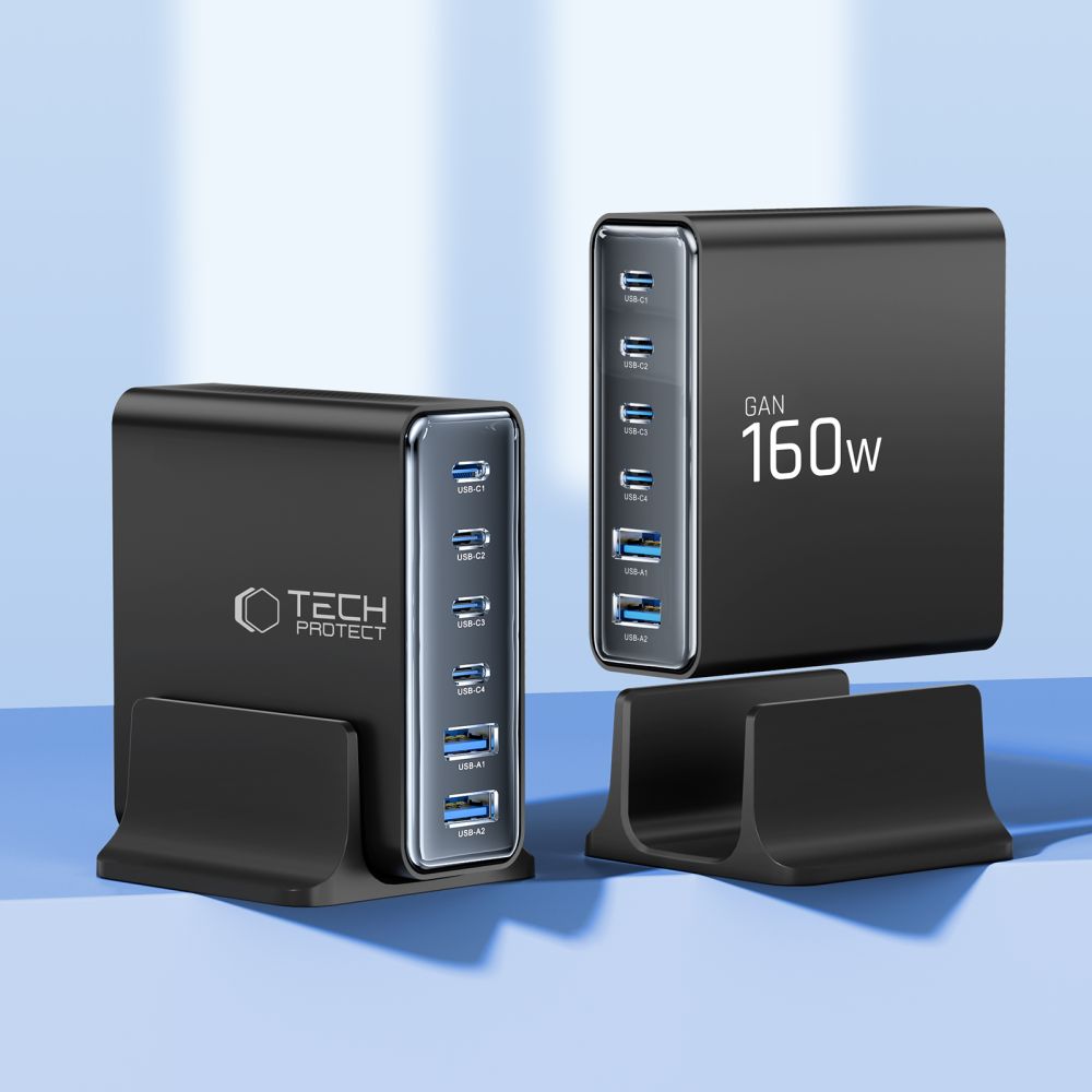 Tech-Protect Tech-Protect 160W Laddstation USB-C / USB-A Svart