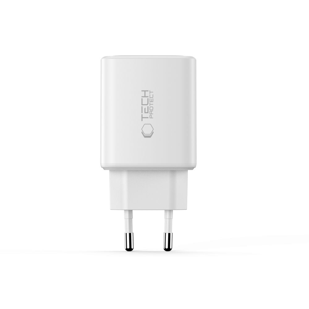 Tech-Protect Tech-Protect 65W Väggladdare PD QC3.0 USB-C / USB-A Vit