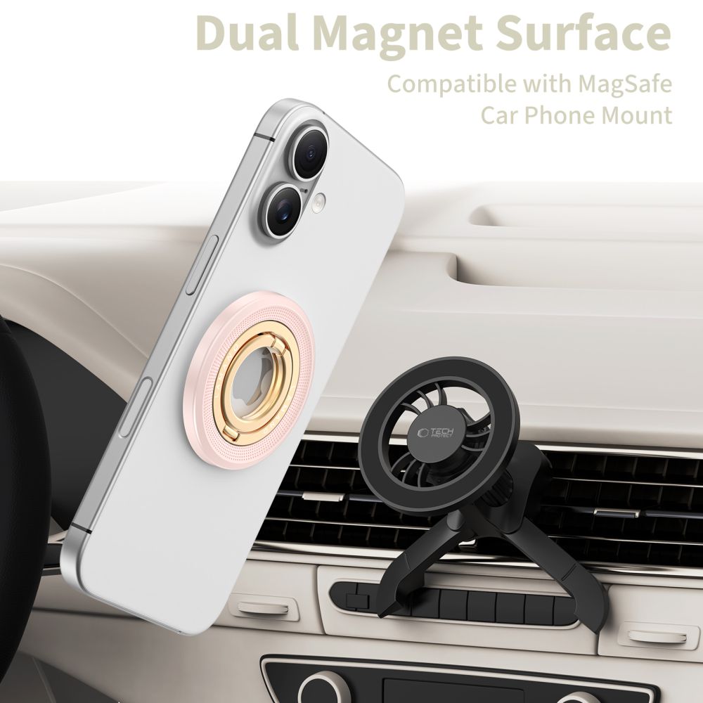 Tech-Protect Tech-Protect Magnetisk MagSafe Ringhållare Lamano Rosa / Guld